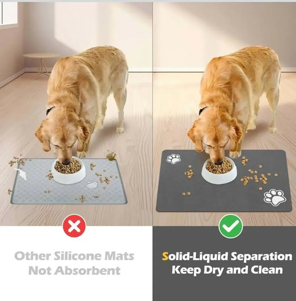 Pet Feeding Mat-Absorbent Dog Mat for and Water Bowl-Accessories Pet Supplies-B